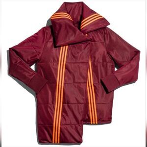 Adidas Beyoncé IVY Park Asymmetrical Burgundy Coat Sz L